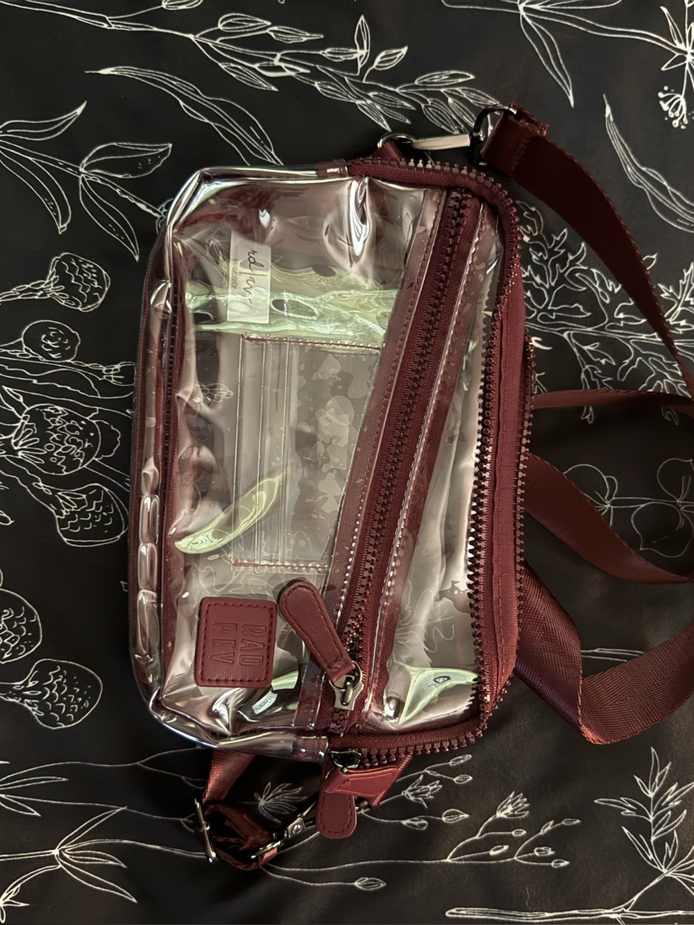 Rad Rev Clear Stadium Belt Bag with Wine Trim